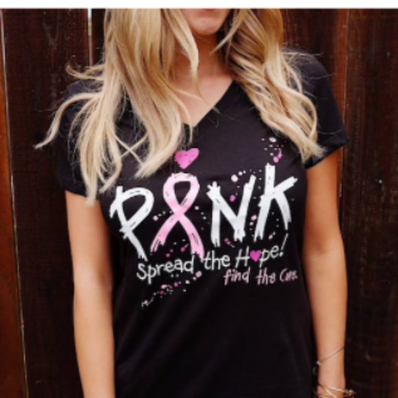 BreastCancer Awareness Womens V-Neck Tee - Picture 1 of 2